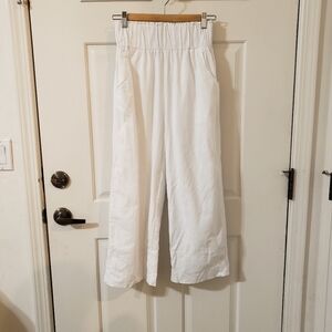 KOURT Size XS White Wide-Leg Pants